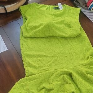 New York & Company Lime Green Sleeves Dress